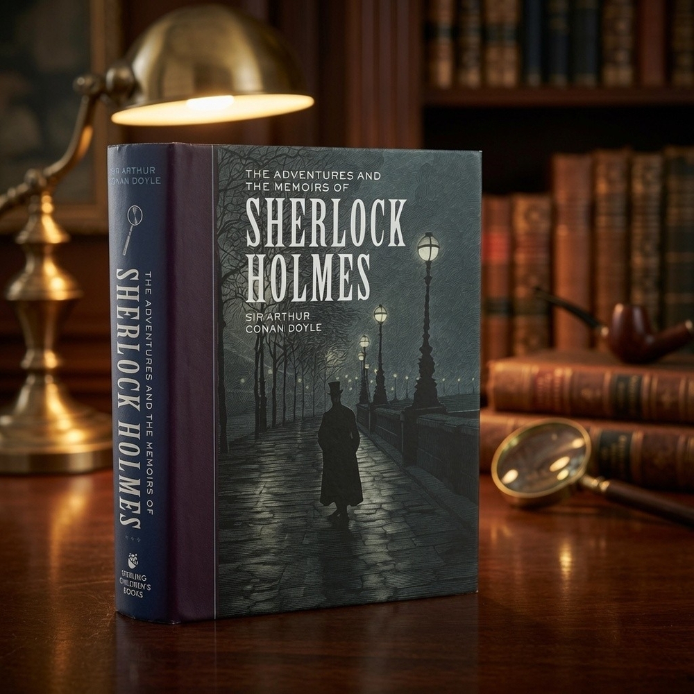 Adventures & Memoirs of Sherlock Holmes Conan Doyle Illustrated HC Excellent